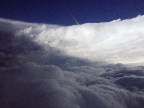 Katrina's Eye wall as imaged by one of the P-3 Hurrinace Hunter Aircraft.  Is this an ion beam?
